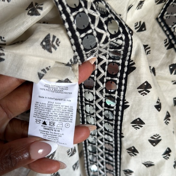 Tory Burch kingfish sequin trim tunic 6 - Picture 7 of 15